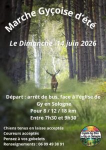 Affiche randonnée Gy en Sologne dimanche 14 juin 2026
