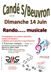 Affiche randonnée Candé sur Beuvron dimanche 14 juin 2026