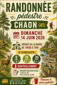 Affiche randonnée Chaon dimanche 14 juin 2026