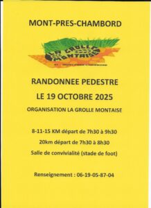 affiche randonnée de Mont-Près-Chambord du dimanche 19 octobre