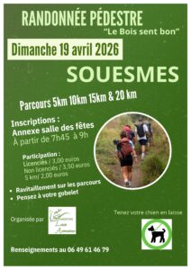 Affiche randonnée Souesmes dimanche 19 avril 2026