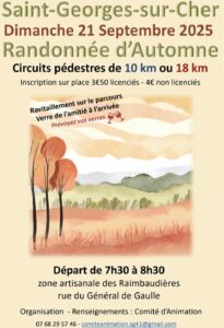 Affiche randonnée Saint Georges sur Cher dimanche 21 septembre