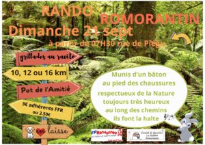 Affiche randonnée Romorantin Lanthenay dimanche 21 septembre