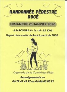 Affiche randonnée Rocé dimanche 25 janvier 2026