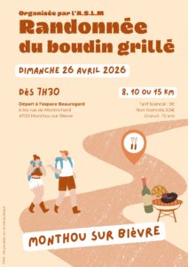 Affiche randonnée Monthou sur Bièvre dimanche 26 avril 2026