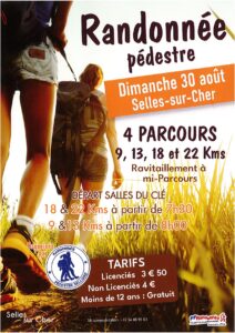 Affiche randonnée dimanche 30 août 2026 Selles sur Cher
