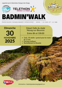 Affiche randonnée du dimanche 30 novembre à Neung-sur-Beuvron