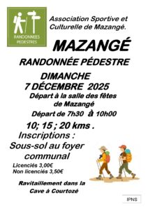 Affiche randonnée dimanche 7 décembre Mazangé