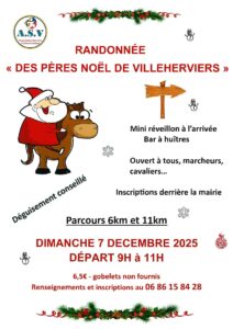 Affiche randonnée dimanche 7 décembre Villeherviers