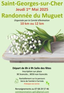 Affiche randonnée jeudi 1er mai 2025 de Saint Georges sur Cher