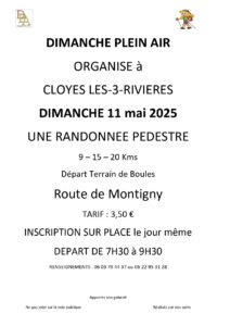 Affiche randonnée Cloyes dimanche 11 mai 2025
