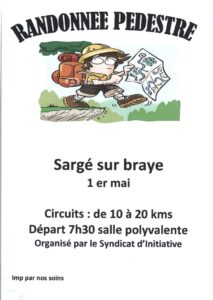 Affiche randonnée Sargé sur Braye du jeudi 1er mai 2025
